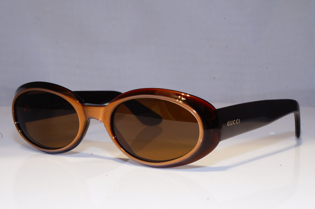 GUCCI Womens Vintage 1990 Designer Sunglasses Brown Oval GG 2419 7HH 19411