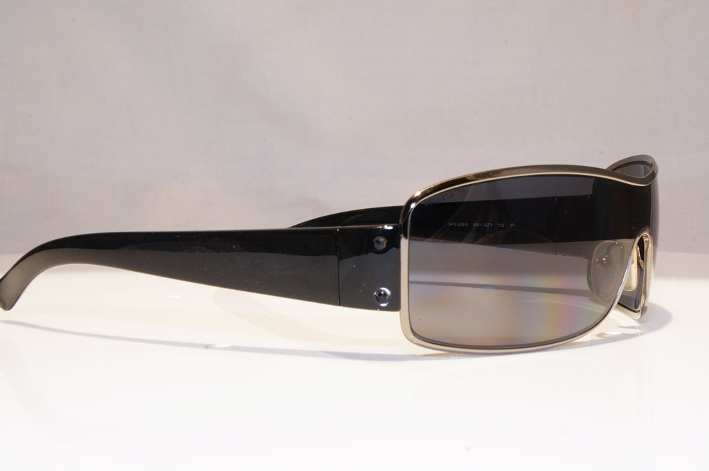 PRADA Mens Polarized Designer Sunglasses Black Shield SPS 52ES 5AV-5Z1 18489