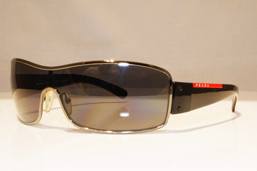 PRADA Mens Polarized Designer Sunglasses Black Shield SPS 52ES 5AV-5Z1 18489
