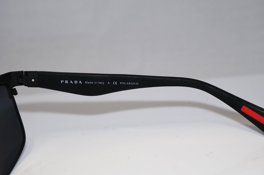 PRADA Mens Designer Polarized Sunglasses Black Square SPS 56P DG0-5Z1 15080