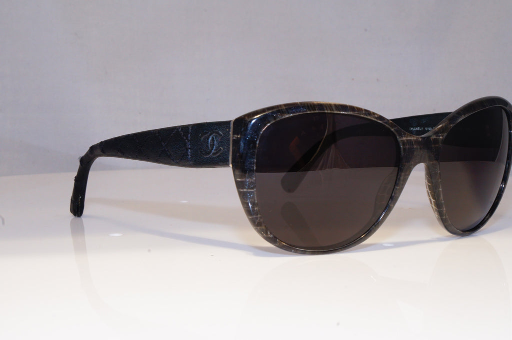 CHANEL Womens Designer Sunglasses Black Butterfly LEATHER 5199 1263/6F 9909