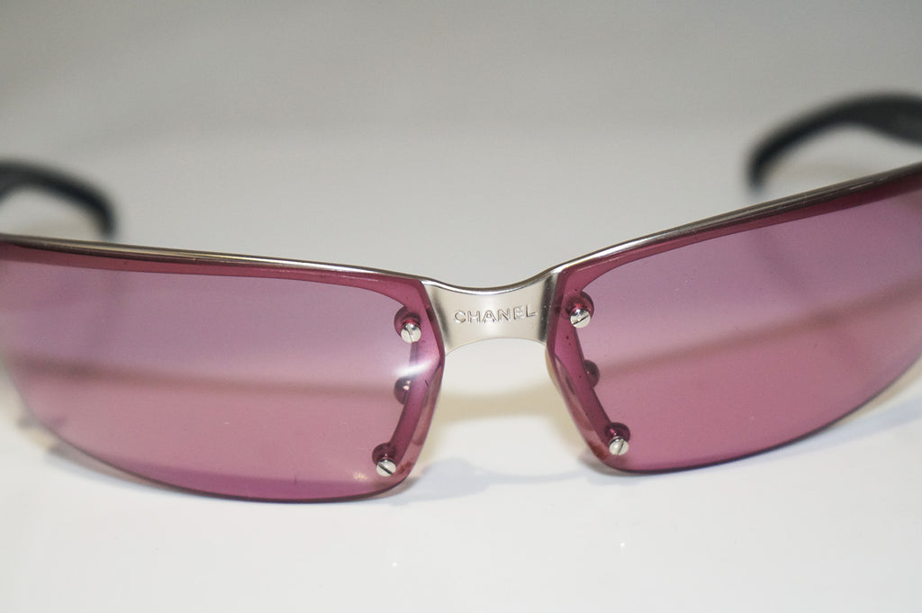 CHANEL Vintage Mens Unisex Designer Sunglasses Silver Wrap 4008 C123/76 14729