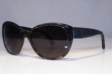 CHANEL Womens Designer Sunglasses Black Butterfly LEATHER 5199 1263/6F 9909