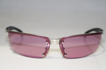CHANEL Vintage Mens Unisex Designer Sunglasses Silver Wrap 4008 C123/76 14729