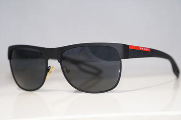 PRADA Mens Designer Polarized Sunglasses Black Wrap SPS 57Q DG0-5Z1 15288