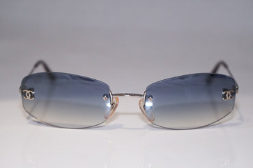 CHANEL Vintage Womens Designer Sunglasses Silver Rectangle 4002 C124/55 14707