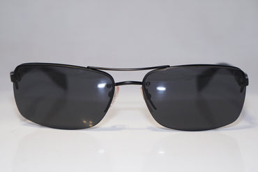 PRADA Mens Designer Sunglasses Black Rectangle SPS 50N 1BO-1A1 15088