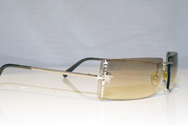 VERSACE Womens Diamante Designer Sunglasses Silver Rectangle N29/H 26M/539 17462