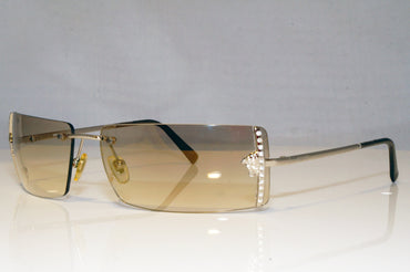 VERSACE Womens Diamante Designer Sunglasses Silver Rectangle N29/H 26M/539 17462