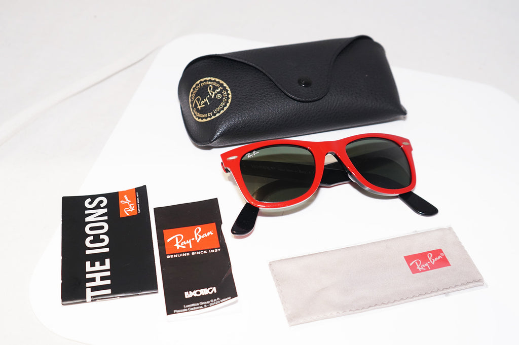 RAY-BAN Mens Unisex Designer Sunglasses Red Wayfarer RB 2140 955 14703