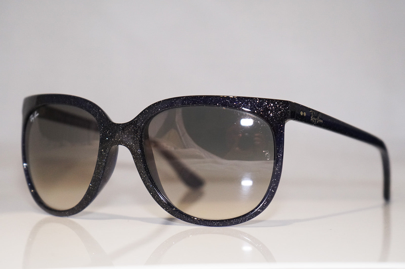 RAY BAN Womens Designer Glitter Sunglasses Blue CATS 1000 RB 4126