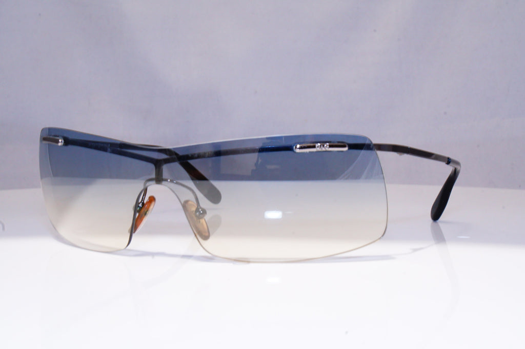DOLCE & GABANNA Mens Vintage Designer Sunglasses Silver Shield D&G 2104 18507