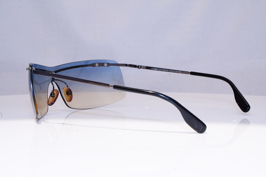 DOLCE & GABANNA Mens Vintage Designer Sunglasses Silver Shield D&G 2104 18507