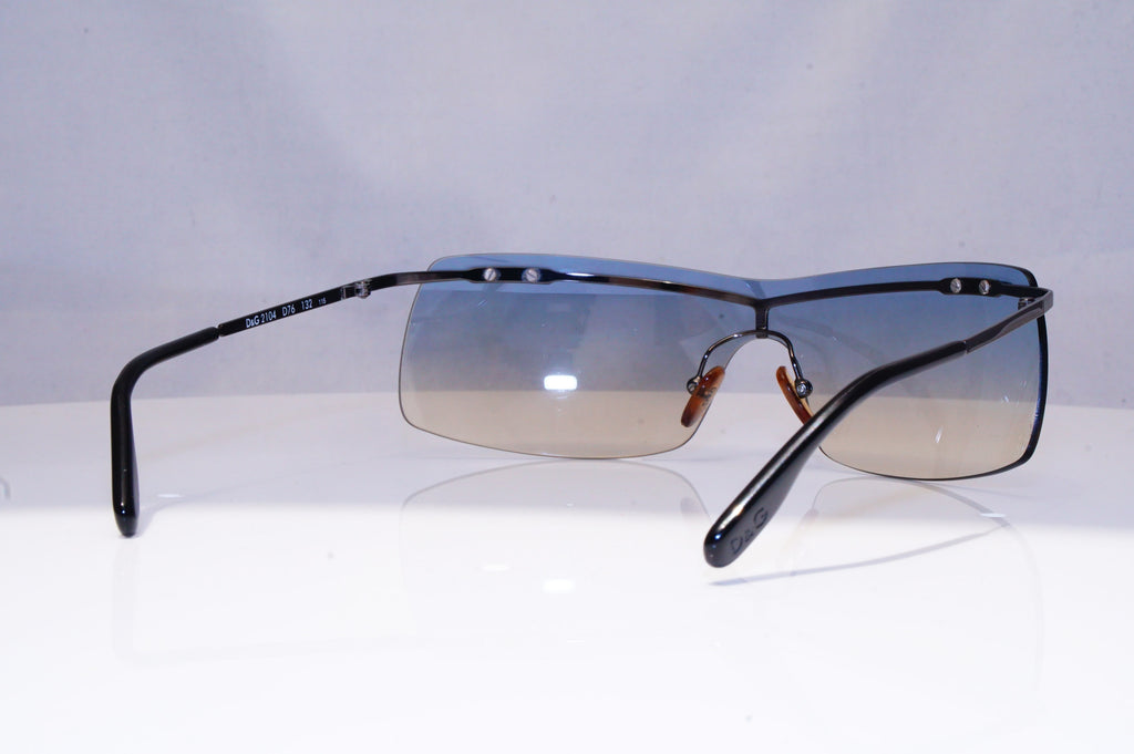 DOLCE & GABANNA Mens Vintage Designer Sunglasses Silver Shield D&G 2104 18507