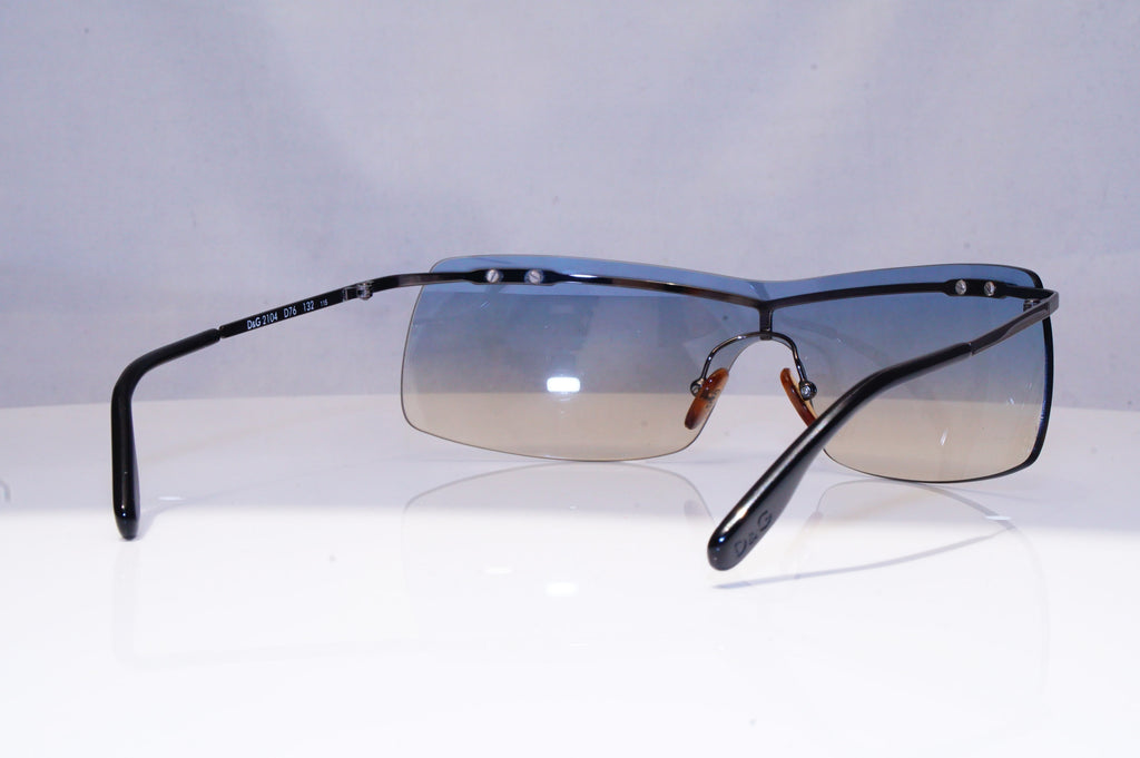 DOLCE & GABANNA Mens Vintage Designer Sunglasses Silver Shield D&G 2104 18507