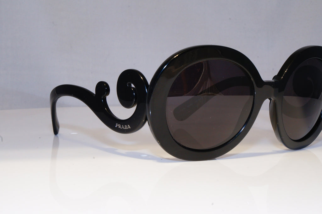 PRADA Womens Baroque Swirl Designer Sunglasses Black Round SPR 27N 1AB-5W1 15793