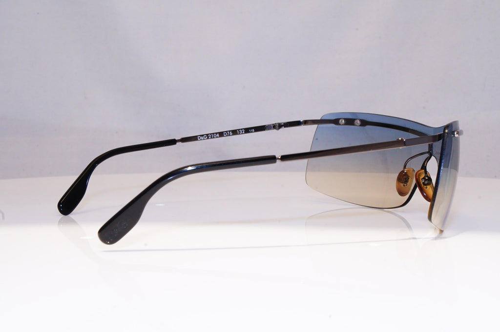 DOLCE & GABANNA Mens Vintage Designer Sunglasses Silver Shield D&G 2104 18507