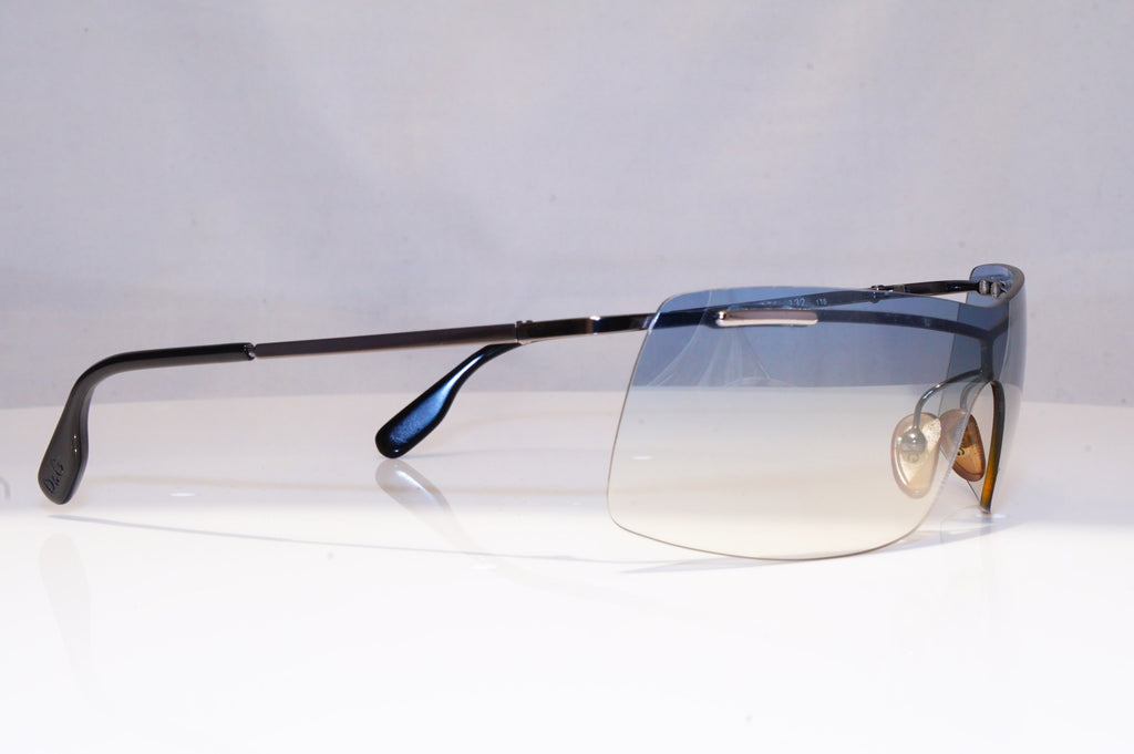 DOLCE & GABANNA Mens Vintage Designer Sunglasses Silver Shield D&G 2104 18507