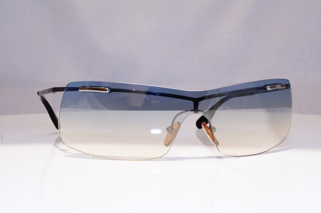 DOLCE & GABANNA Mens Vintage Designer Sunglasses Silver Shield D&G 2104 18507