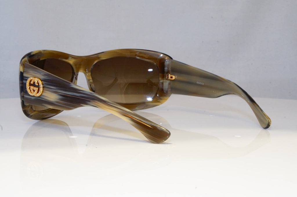 GUCCI Womens Diamante Designer Sunglasses Brown Rectangle GG 2971 DPQCC 20397