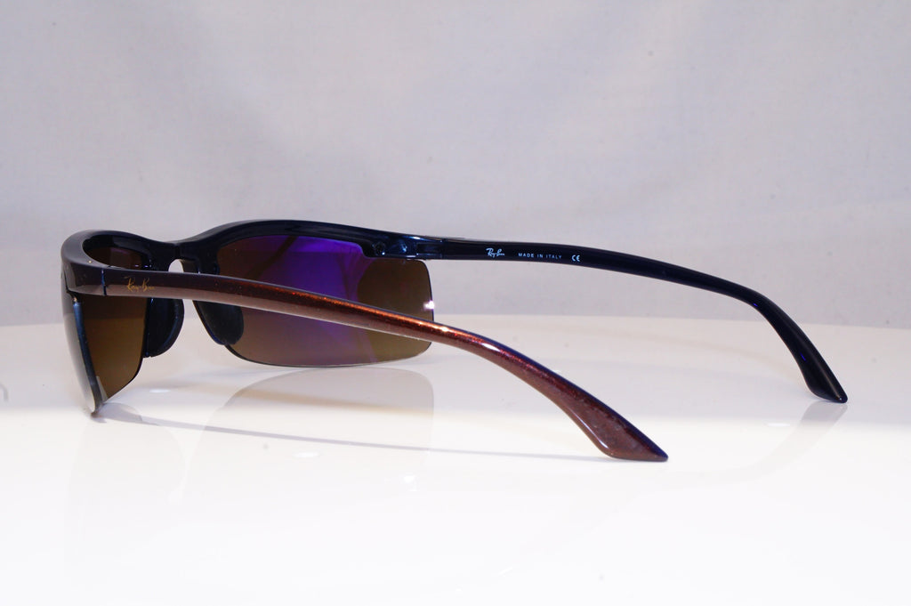 RAY-BAN Mens Mirror Designer Sunglasses Brown Wrap RB 4056 684/8W 18478