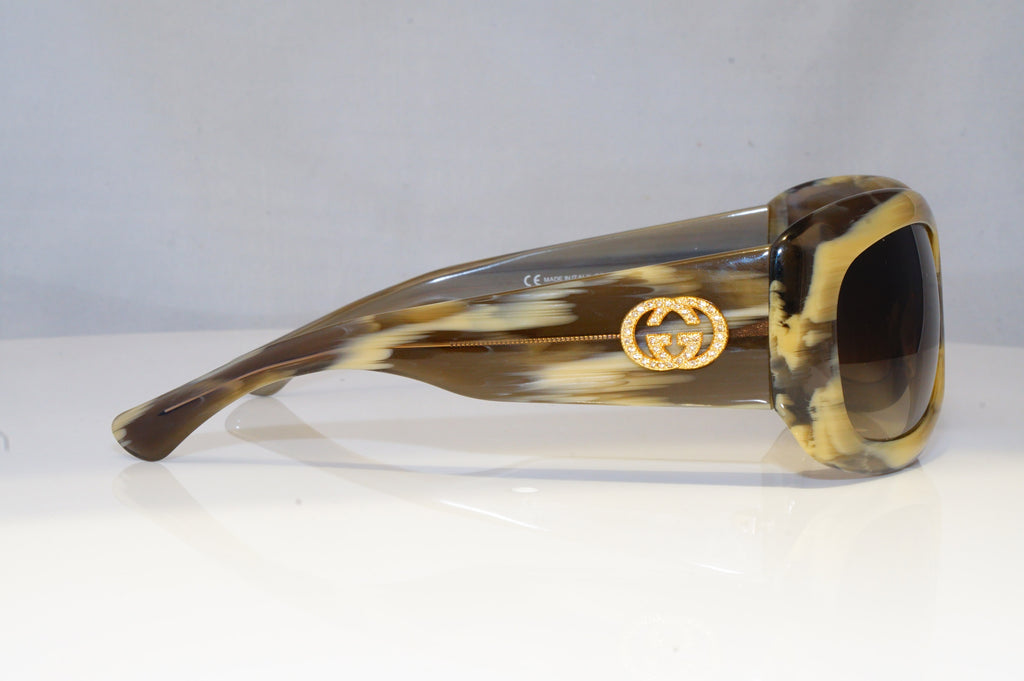 GUCCI Womens Diamante Designer Sunglasses Brown Rectangle GG 2971 DPQCC 20397