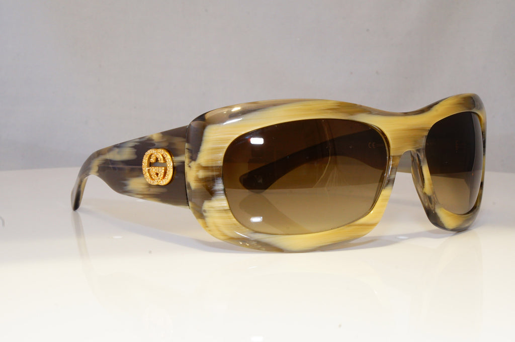 GUCCI Womens Diamante Designer Sunglasses Brown Rectangle GG 2971 DPQCC 20397