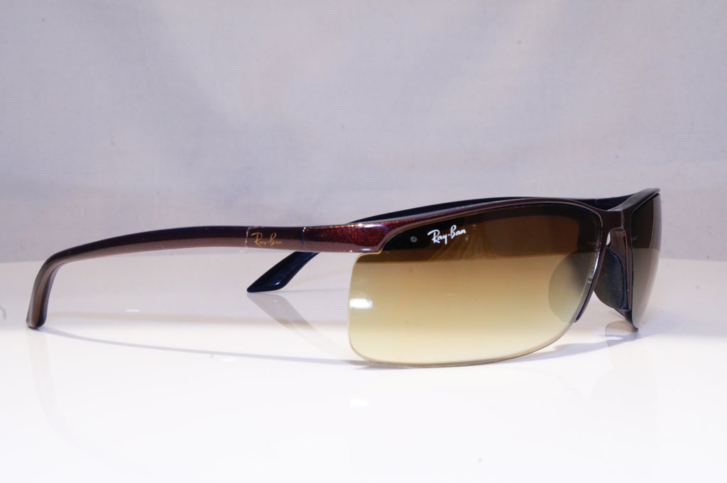 RAY-BAN Mens Mirror Designer Sunglasses Brown Wrap RB 4056 684/8W 18478