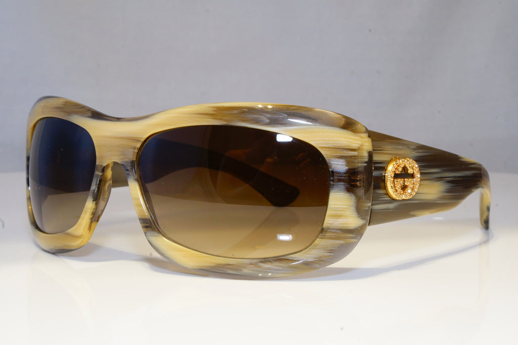 GUCCI Womens Diamante Designer Sunglasses Brown Rectangle GG 2971 DPQCC 20397