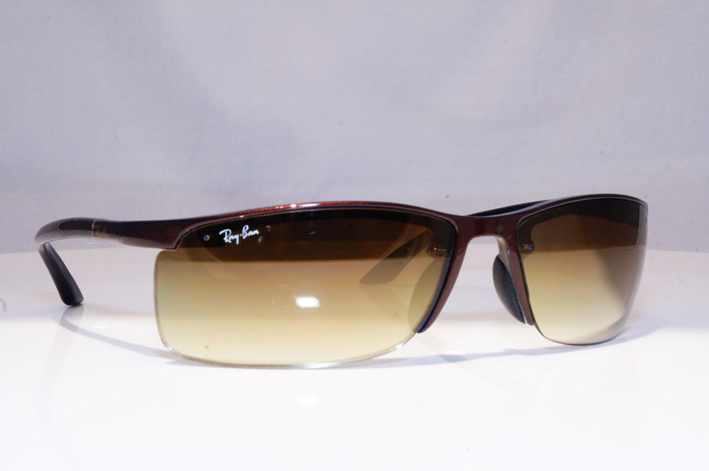 RAY-BAN Mens Mirror Designer Sunglasses Brown Wrap RB 4056 684/8W 18478