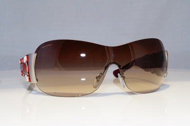 BVLGARI Womens Diamante Designer Sunglasses Burgundy Shield 6034-B 5038/13 19323