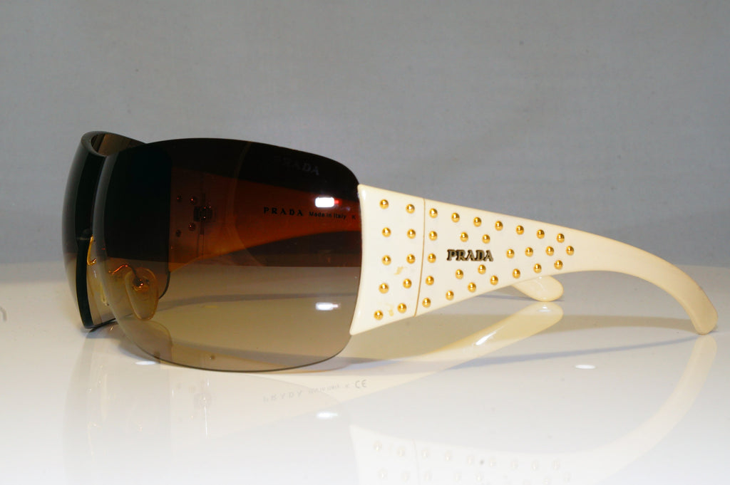 PRADA Mens Unisex Designer Sunglasses White Shield STUDDED SPR 29L ZVA-6S1 17452
