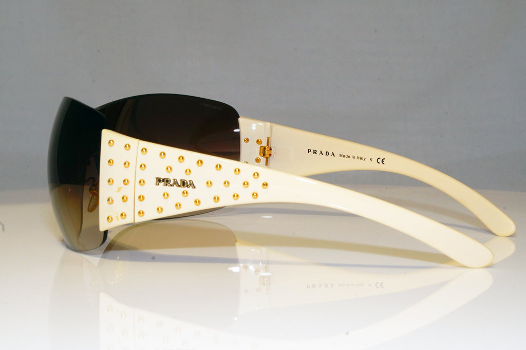 PRADA Mens Unisex Designer Sunglasses White Shield STUDDED SPR 29L ZVA-6S1 17452