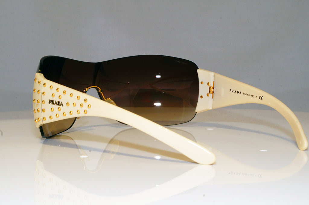 PRADA Mens Unisex Designer Sunglasses White Shield STUDDED SPR 29L ZVA-6S1 17452