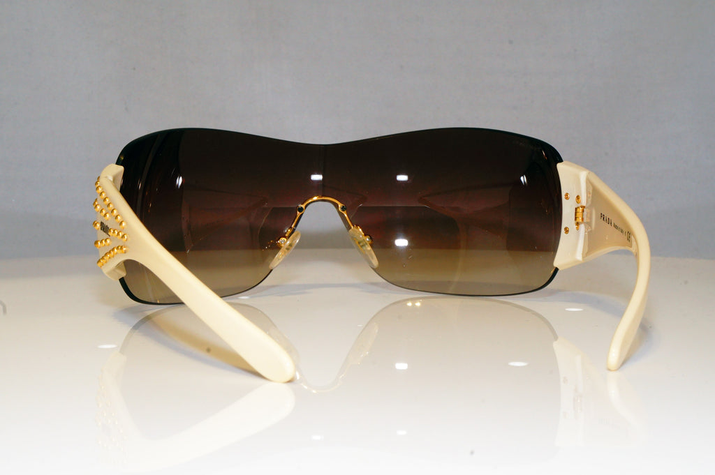 PRADA Mens Unisex Designer Sunglasses White Shield STUDDED SPR 29L ZVA-6S1 17452