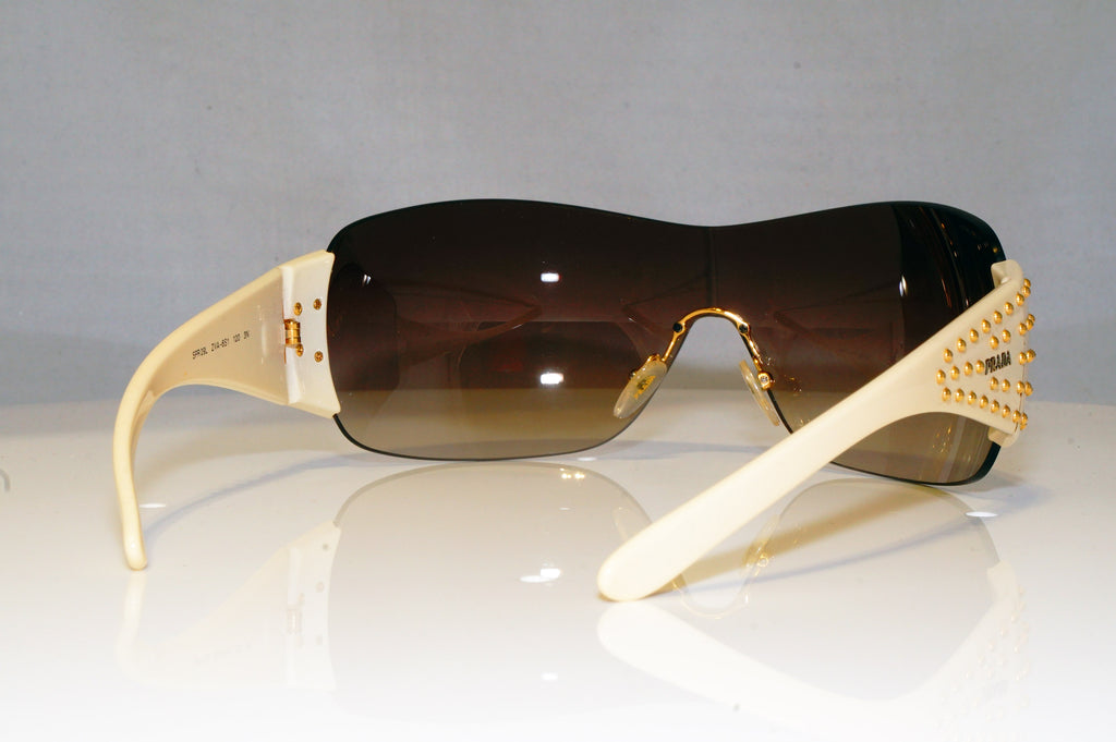 PRADA Mens Unisex Designer Sunglasses White Shield STUDDED SPR 29L ZVA-6S1 17452