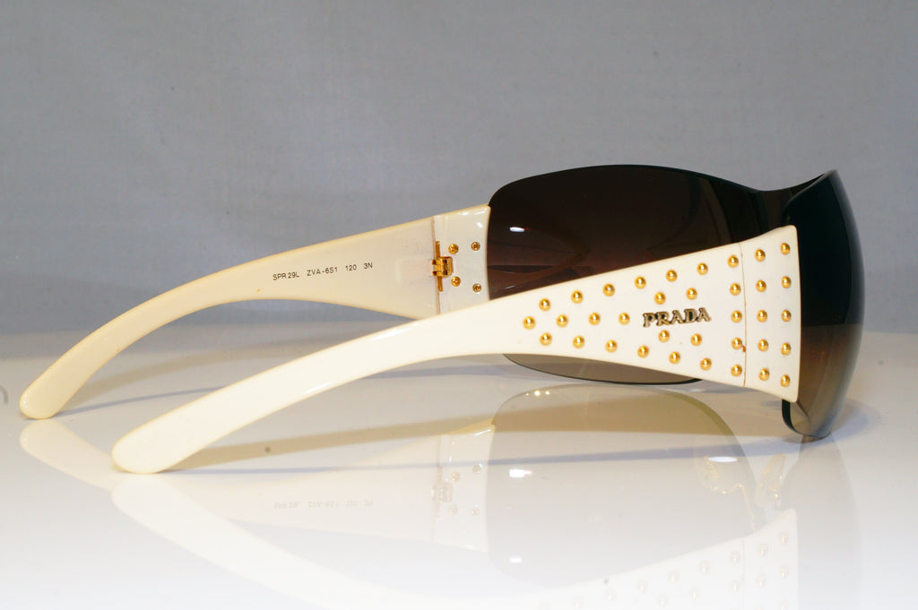 PRADA Mens Unisex Designer Sunglasses White Shield STUDDED SPR 29L ZVA-6S1 17452