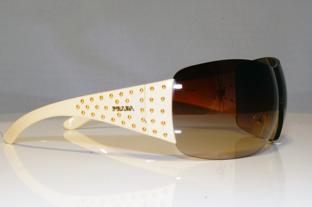 PRADA Mens Unisex Designer Sunglasses White Shield STUDDED SPR 29L ZVA-6S1 17452