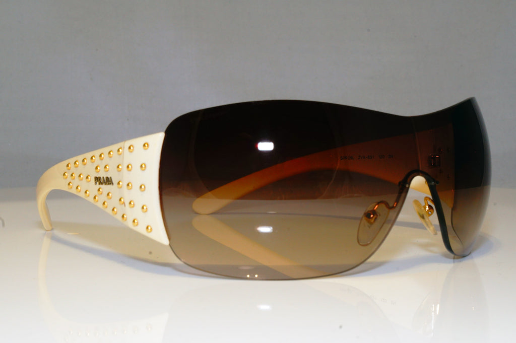 PRADA Mens Unisex Designer Sunglasses White Shield STUDDED SPR 29L ZVA-6S1 17452