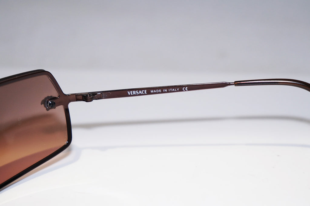 VERSACE Vintage Mens Designer Sunglasses Brown Wrap MOD 2003 1006/6U 14780