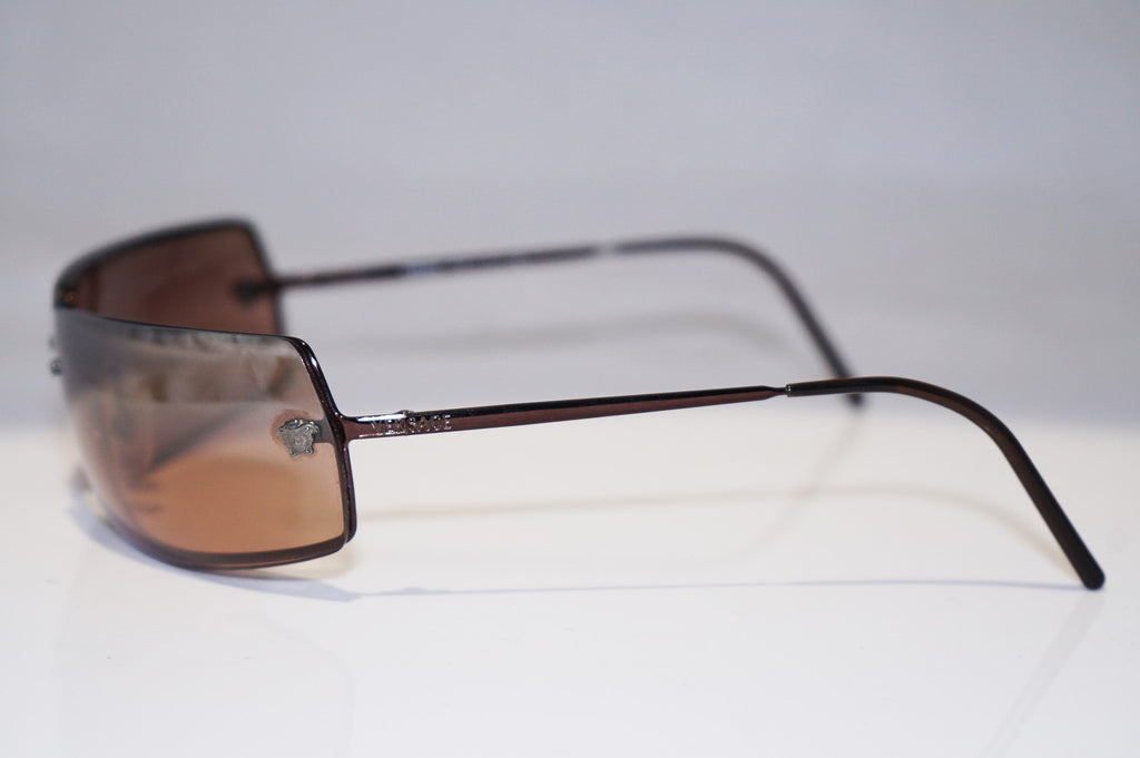 VERSACE Vintage Mens Designer Sunglasses Brown Wrap MOD 2003 1006/6U 14780