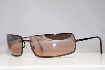 VERSACE Vintage Mens Designer Sunglasses Brown Wrap MOD 2003 1006/6U 14780