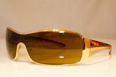 PRADA Mens Womens Designer Sunglasses Gold Shield SPR 53H 5AK-2P1 20384