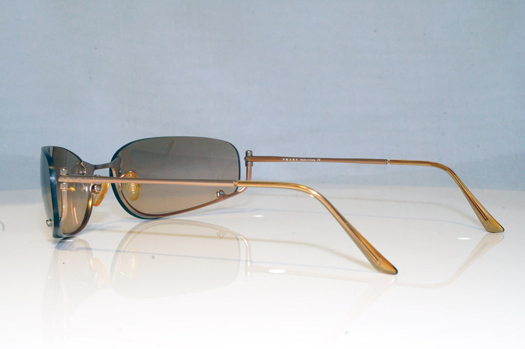 PRADA Womens Unisex Designer Sunglasses Gold Rectangle SPR 50D 8AD-5L1 17443