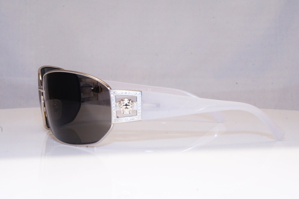 VERSACE Womens Diamante Designer Sunglasses White Wrap 2031-B 1000/87 17376