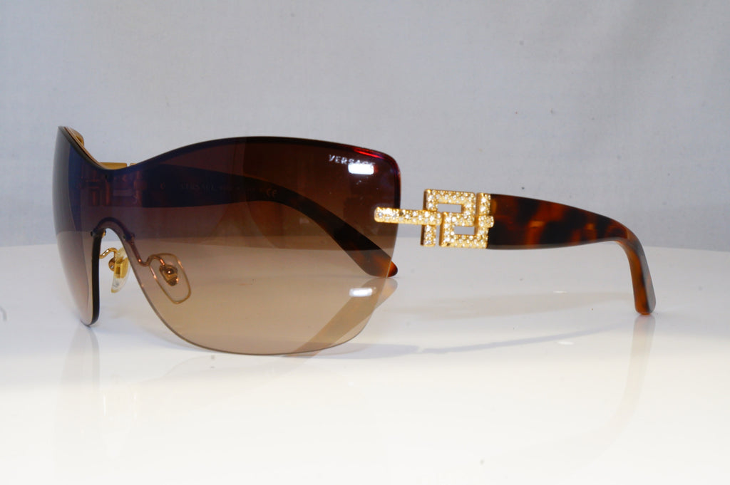 VERSACE Mens Diamante Boxed Designer Sunglasses Brown Shield 2156 1355/13 20400