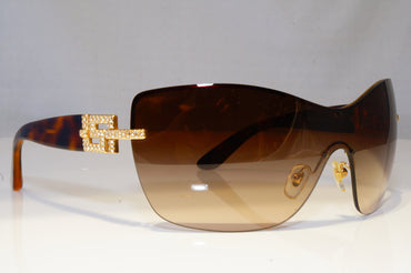 VERSACE Mens Diamante Boxed Designer Sunglasses Brown Shield 2156 1355/13 20400