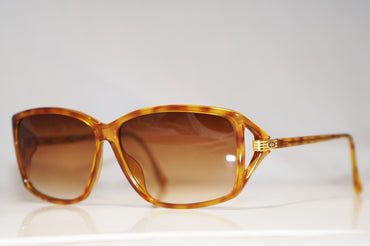 DIOR 1990 Vintage Womens Designer Sunglasses Brown Rectangle 2756 12 15109