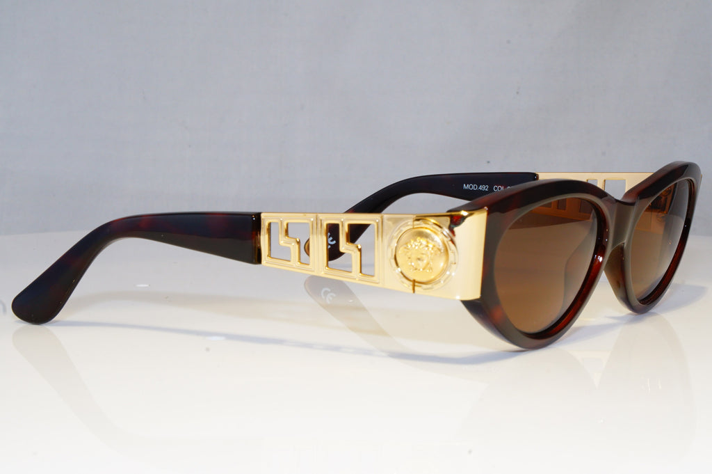 GIANNI VERSACE Mens Womens Vintage Designer Sunglasses Gold Medusa MOD 492 18302