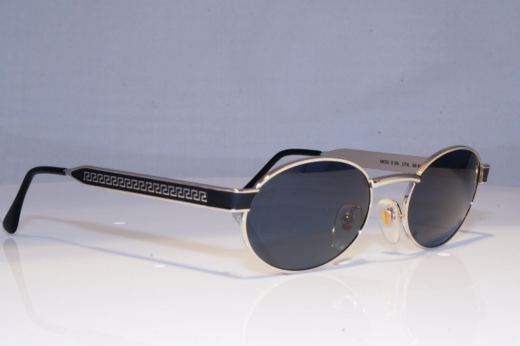 GIANNI VERSACE Mens Womens Vintage Designer Sunglasses Silver MOD S58 56M 18379